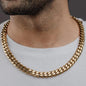 Hop, Men's Flat Link Chain Necklace, 18K gold plated