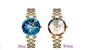 Diamond Shape Multicolour Dial and Rose Gold Strap Watch for Womens and Girls
